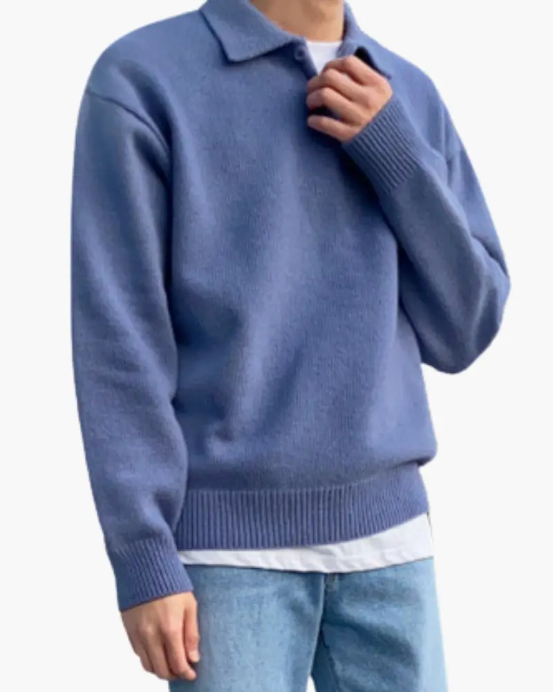 Veste en laine à demi-fermeture à boutons