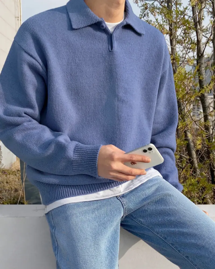 Veste en laine à demi-fermeture à boutons
