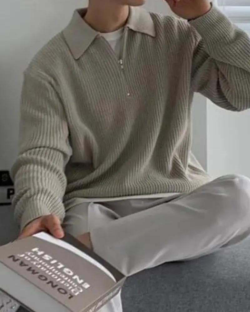Pull Cesare à demi-zip