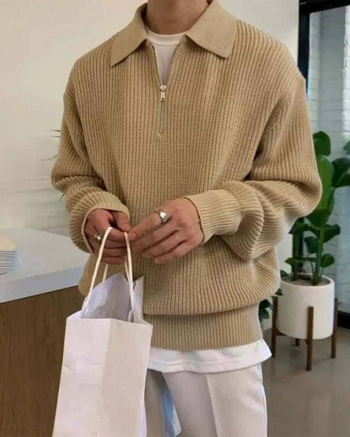 Pull Cesare à demi-zip