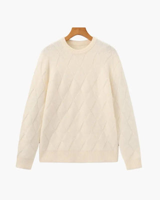 Pull à col rond en tricot diamanté