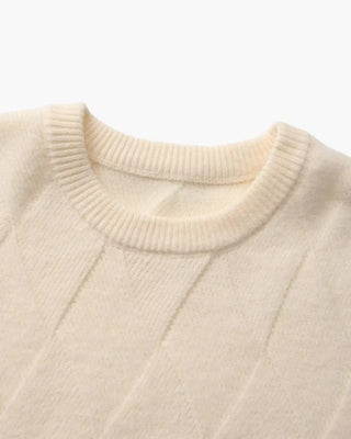 Pull à col rond en tricot diamanté
