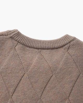 Pull à col rond en tricot diamanté