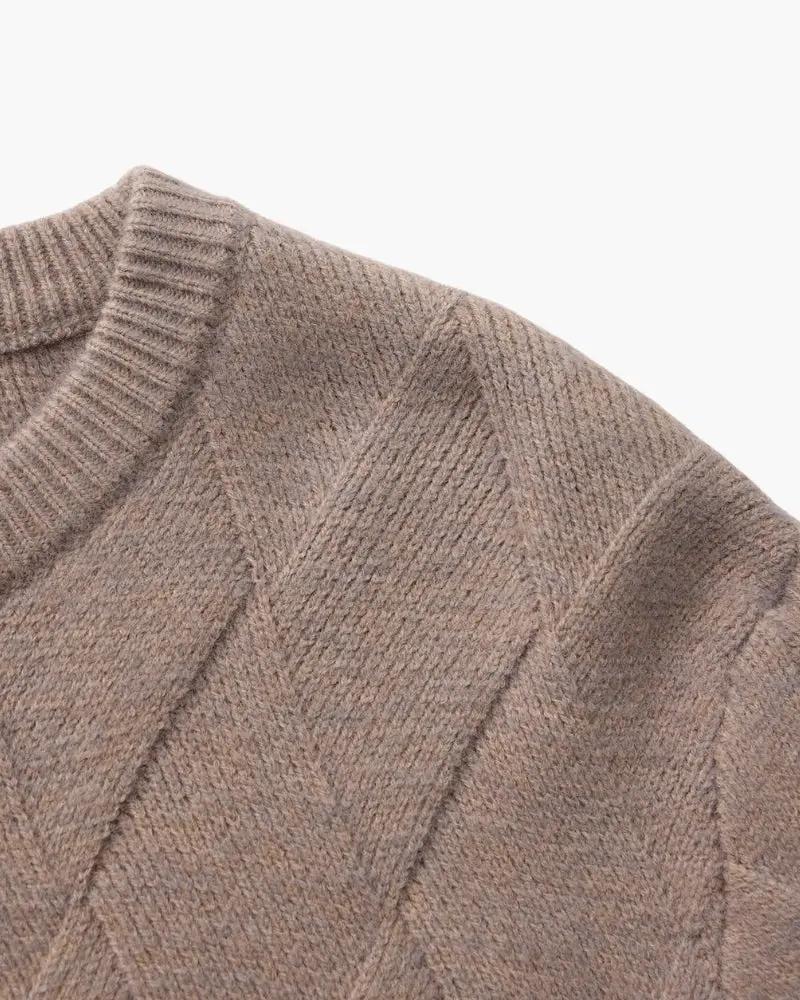 Pull à col rond en tricot diamanté