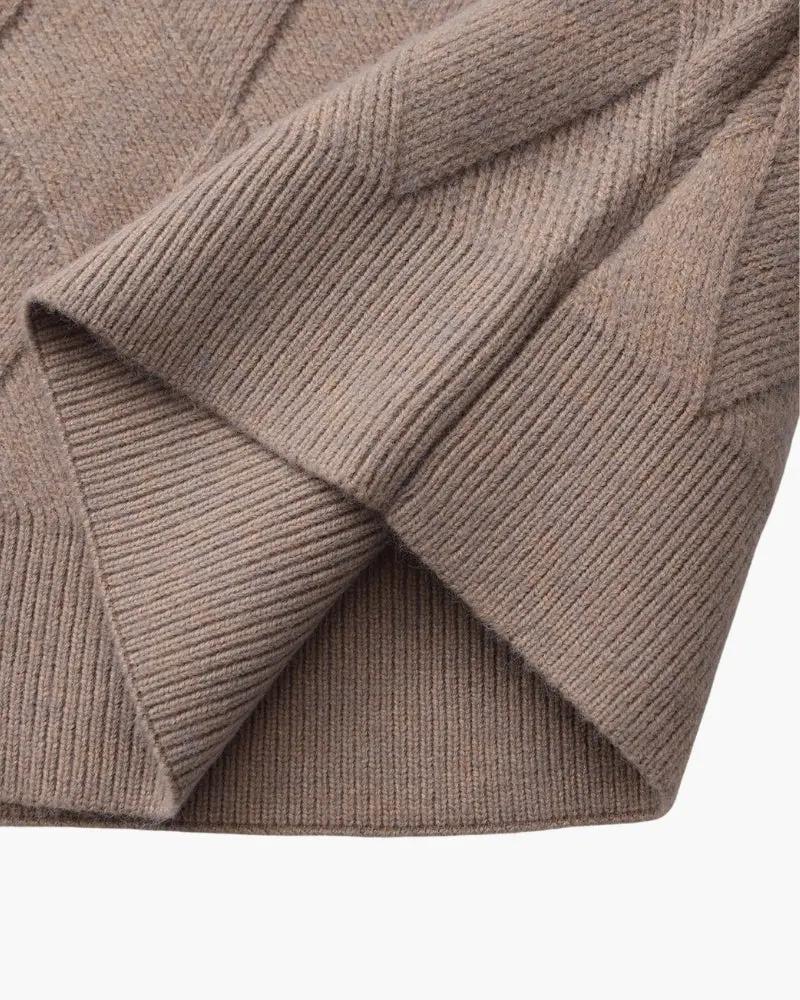 Pull à col rond en tricot diamanté