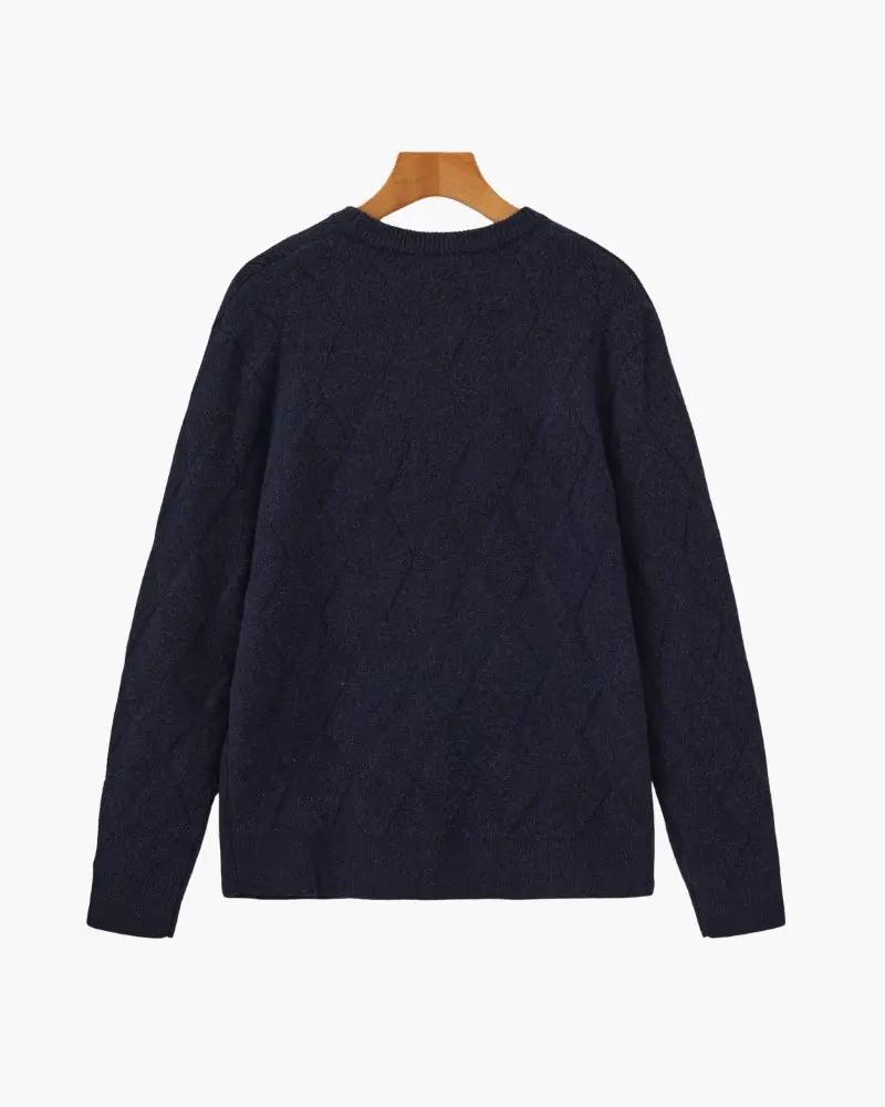 Pull à col rond en tricot diamanté