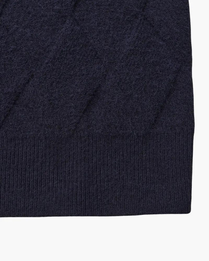 Pull à col rond en tricot diamanté