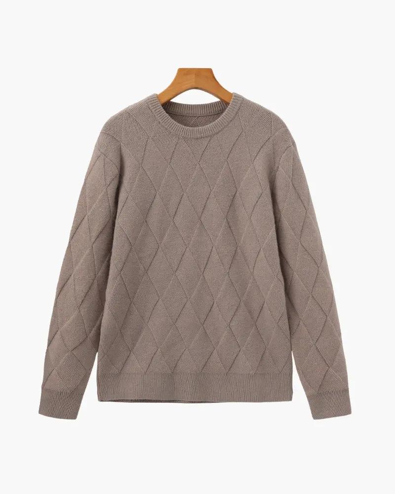 Pull à col rond en tricot diamanté