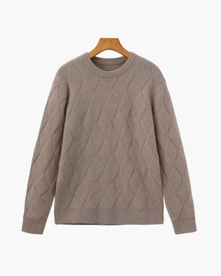Pull à col rond en tricot diamanté