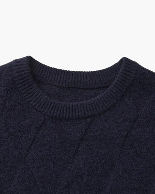 Pull à col rond en tricot diamanté