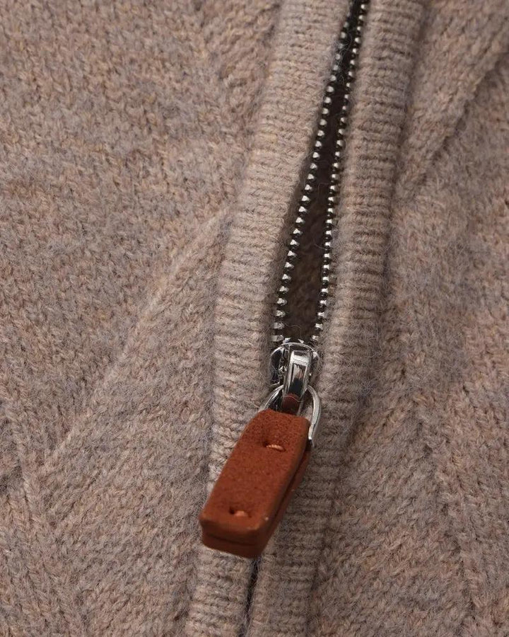 Gilet à capuche à fermeture éclair en tricot Heritage Diamond