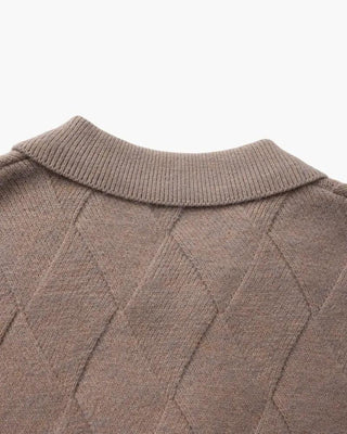Gilet à capuche à fermeture éclair en tricot Heritage Diamond