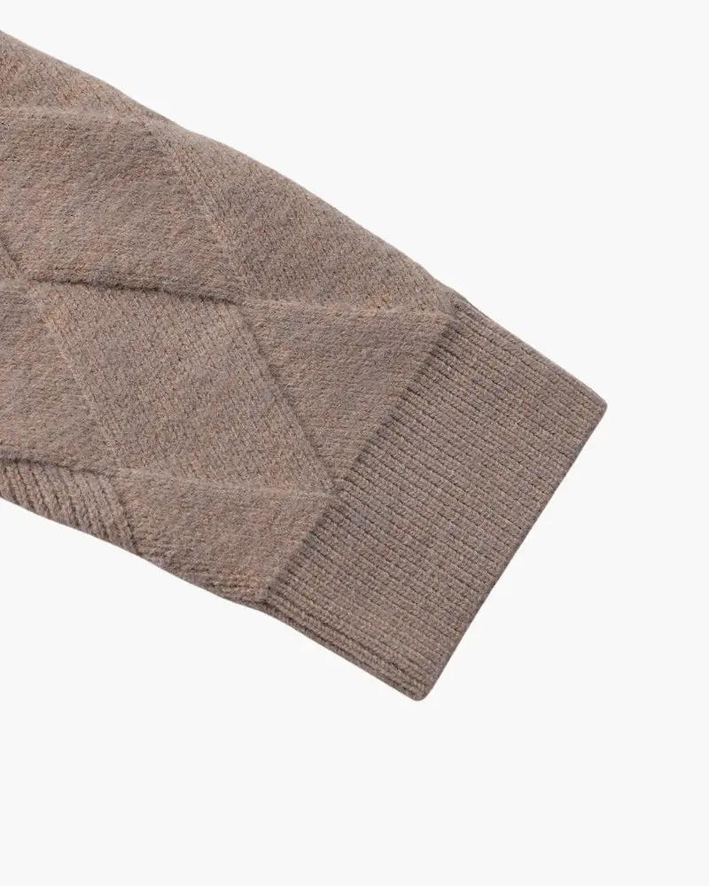 Gilet à capuche à fermeture éclair en tricot Heritage Diamond