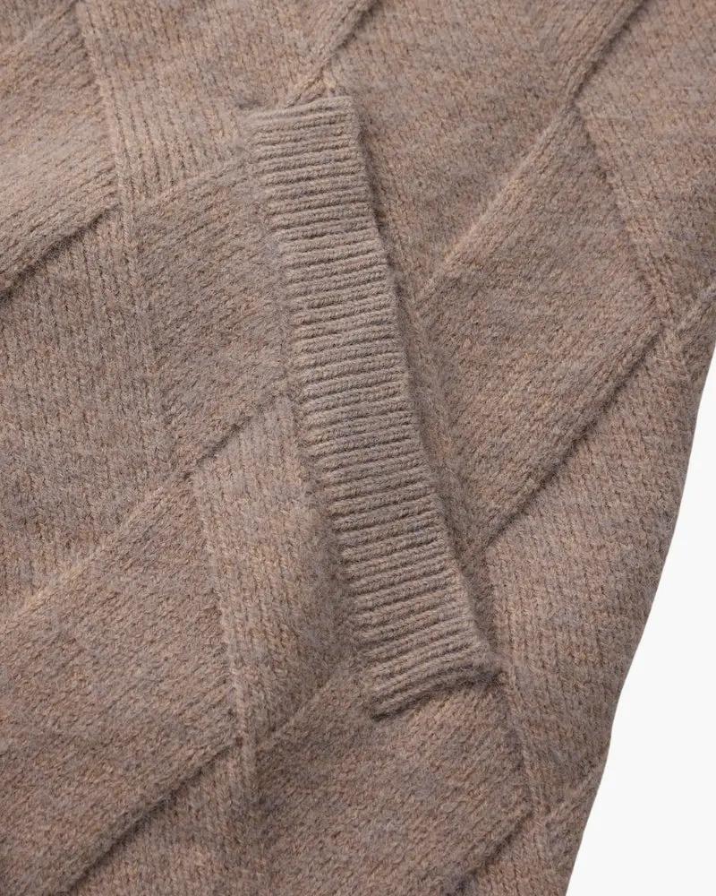 Gilet à capuche à fermeture éclair en tricot Heritage Diamond