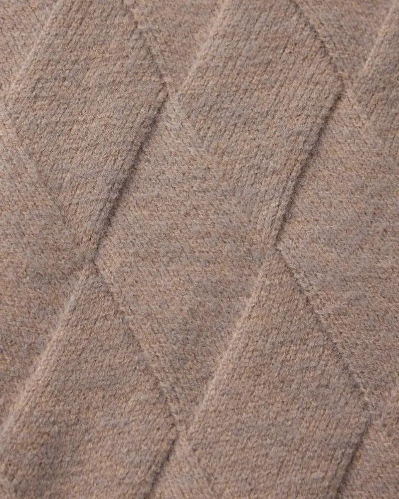 Gilet à capuche à fermeture éclair en tricot Heritage Diamond