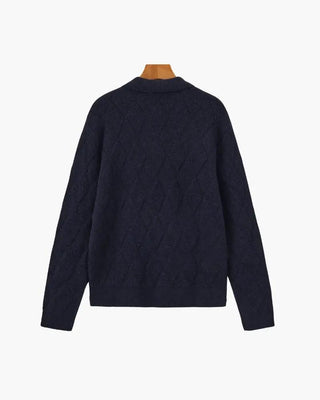 Gilet à capuche à fermeture éclair en tricot Heritage Diamond