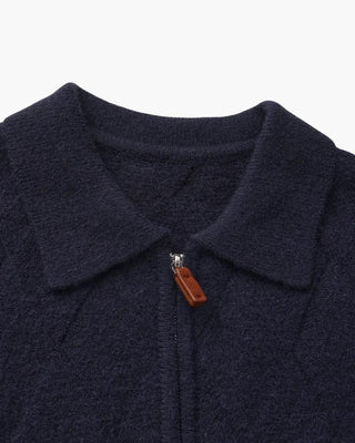Gilet à capuche à fermeture éclair en tricot Heritage Diamond