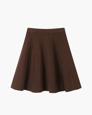 Mini jupe plissée Oxford en laine
