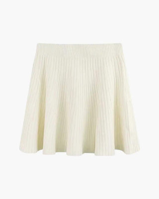Mini jupe plissée Oxford en laine