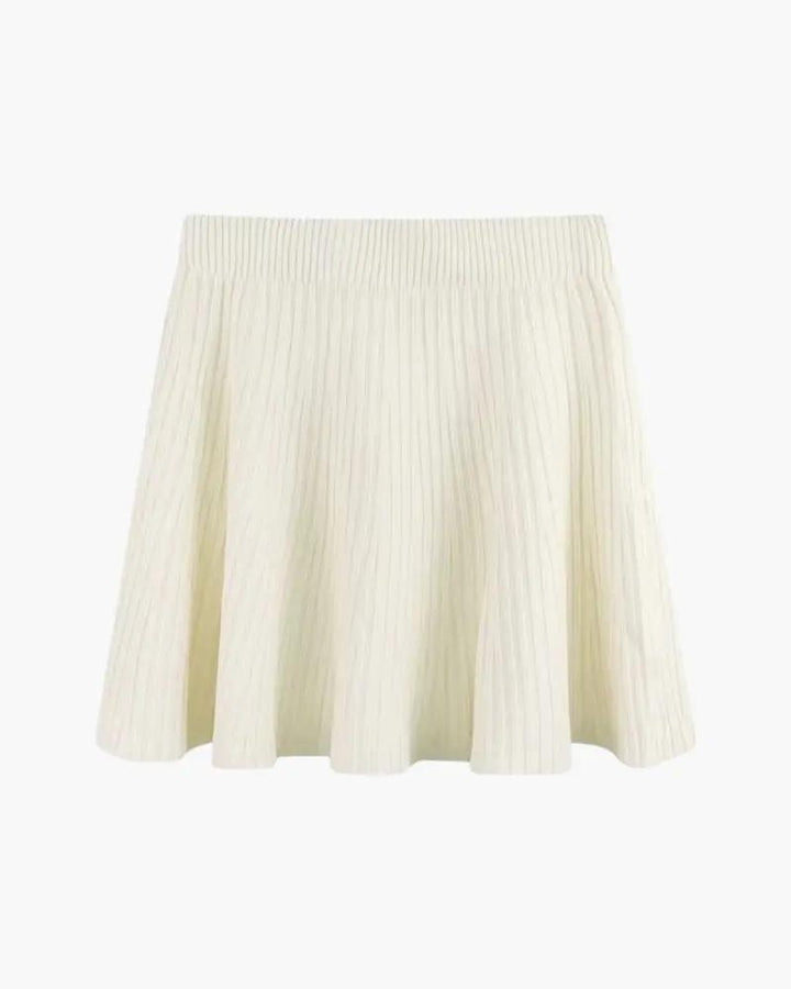 Mini jupe plissée Oxford en laine