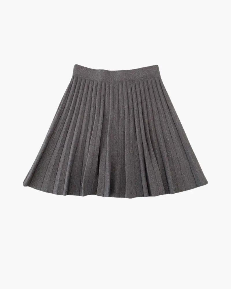 Mini jupe plissée Oxford en laine