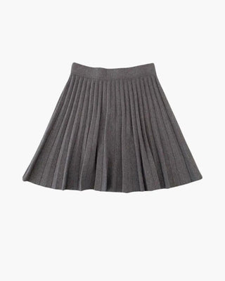 Mini jupe plissée Oxford en laine