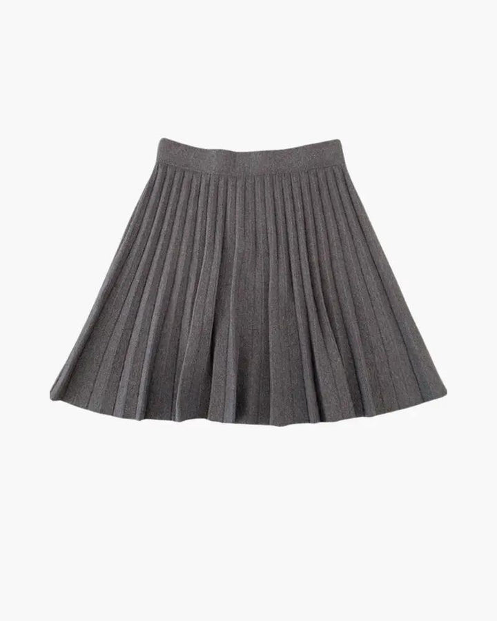 Mini jupe plissée Oxford en laine