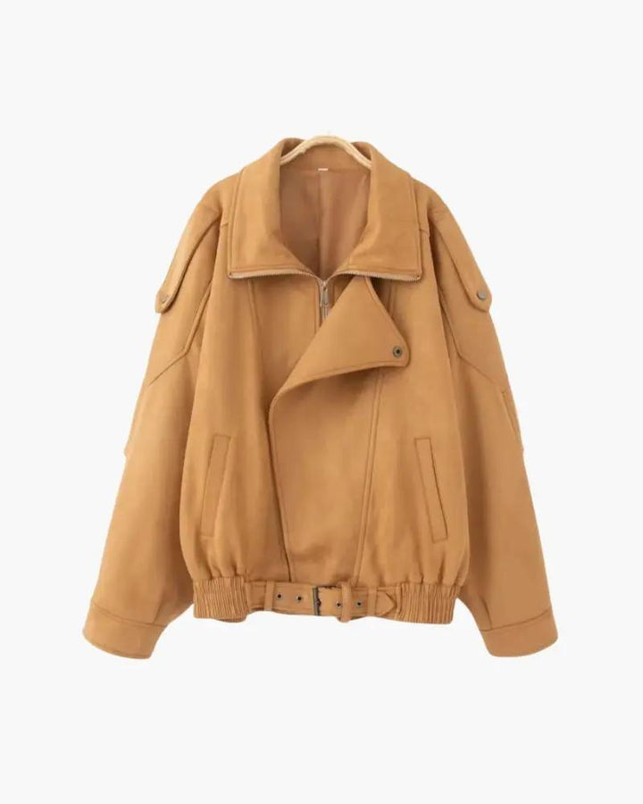 veste drapée en daim vintage