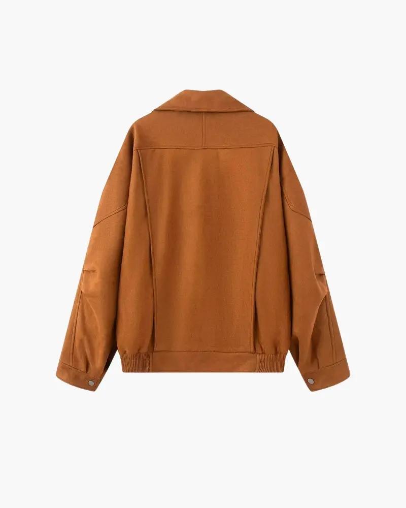veste drapée en daim vintage