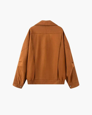 veste drapée en daim vintage