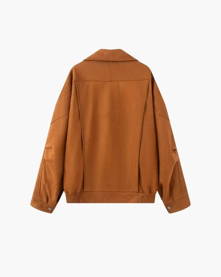 veste drapée en daim vintage