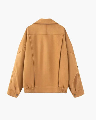 veste drapée en daim vintage