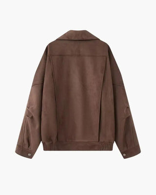 veste drapée en daim vintage