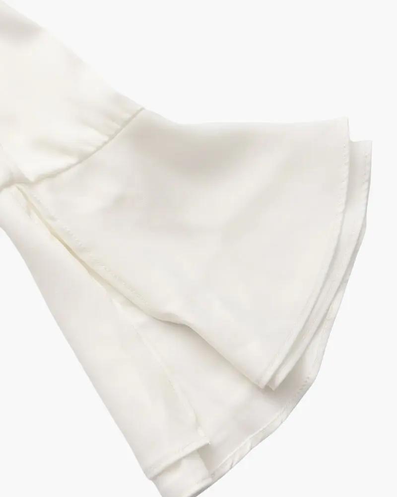 Robe midi à volants et boutons nacrés