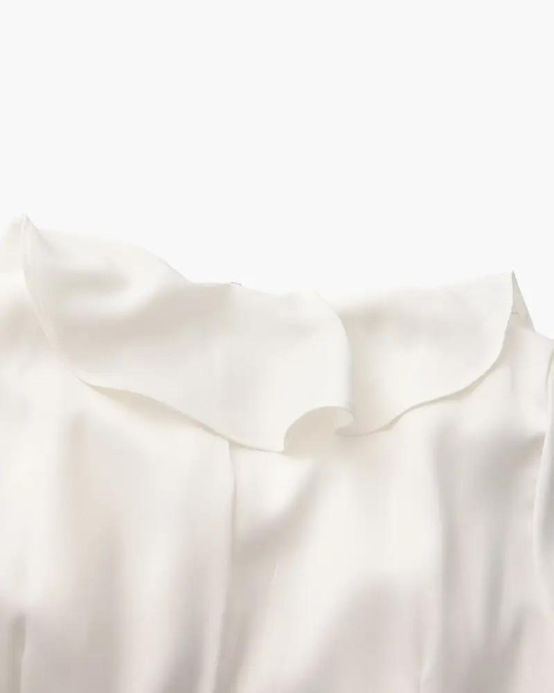 Robe midi à volants et boutons nacrés
