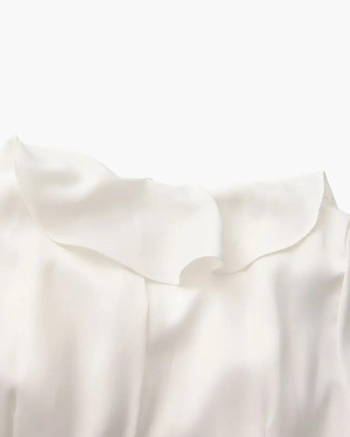 Robe midi à volants et boutons nacrés