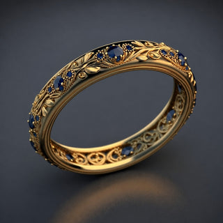 Bague en Feuille de Zirconium Bleu