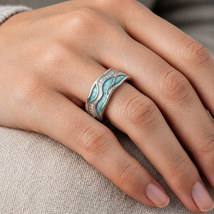 Bague Ripple Océan Turquoise
