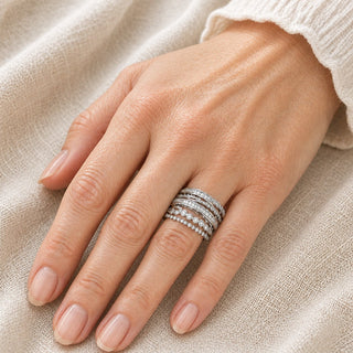 Bague Déclaration en Zirconium Superposé