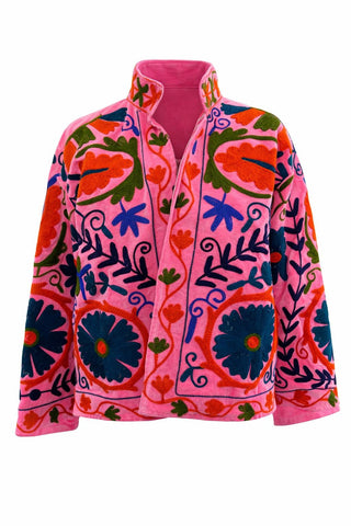 Veste en Velours Suzani Rose