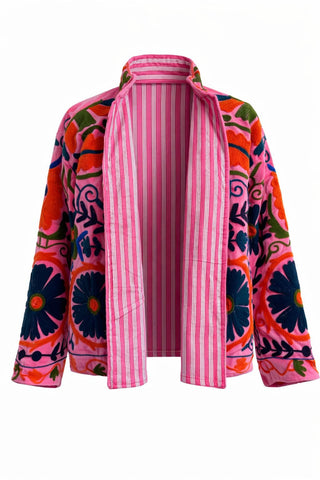 Veste en Velours Suzani Rose
