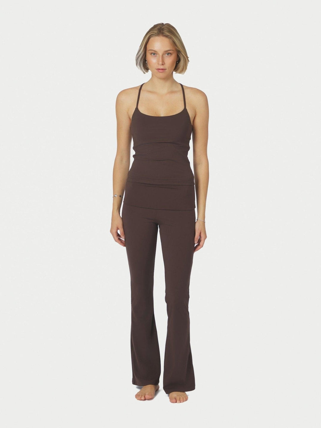 Pantalons Leggings Ulianna Marron Chocolat